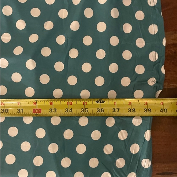 Chic Teal and White Polka Dot Midi Dress - Picture 11 of 12